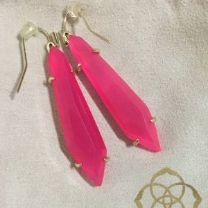 Kendra Scott grey drop earrings in pink
